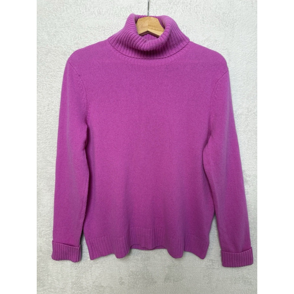 LRL Ralph Lauren Wool Cashmere Hot Pink Fuchsia Turtleneck Sweater Quiet Luxury